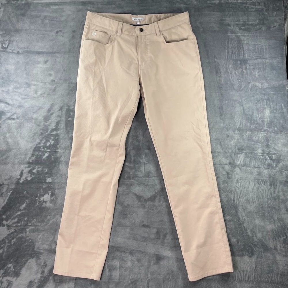 PETER MILLAR Pants Mens 34x32 EB66 5 Pocket Golf Performance Stretch Chino Beige
